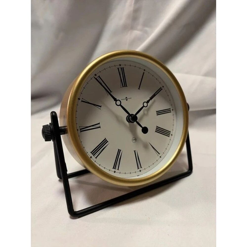5” Black and gold Target Threshold swivel mantle clock